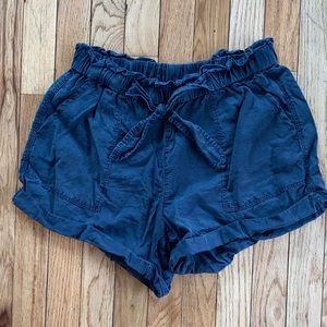 Charcoal grey paper bag shorts